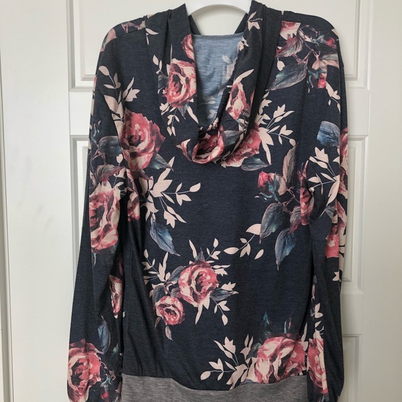 Lightweight Spring Floral Hoodie - Picture 2 of 2
